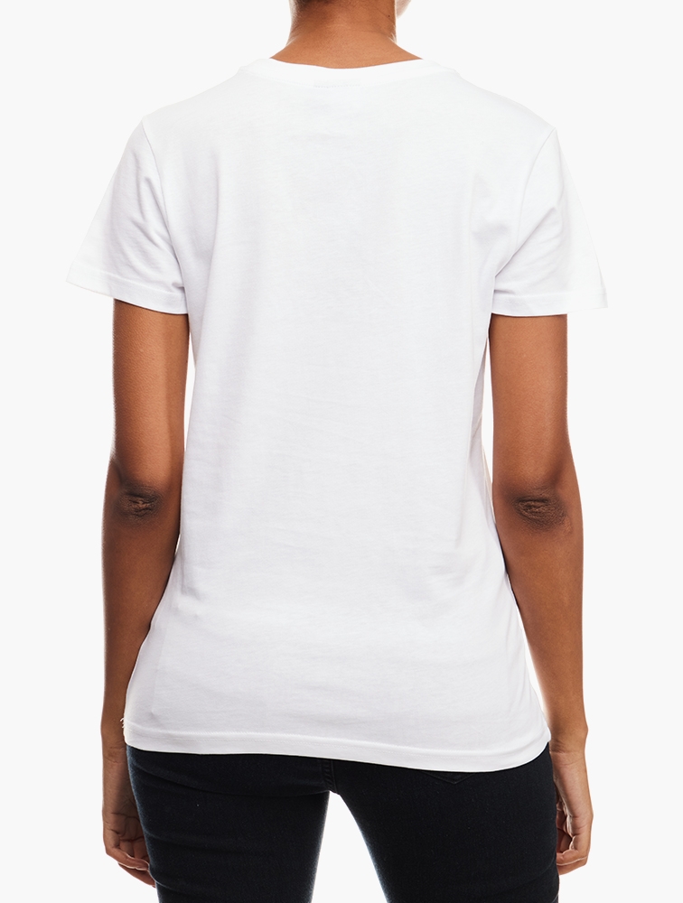 MyRunway | Shop Polo White Nailhead Logo T-Shirt for Women from ...