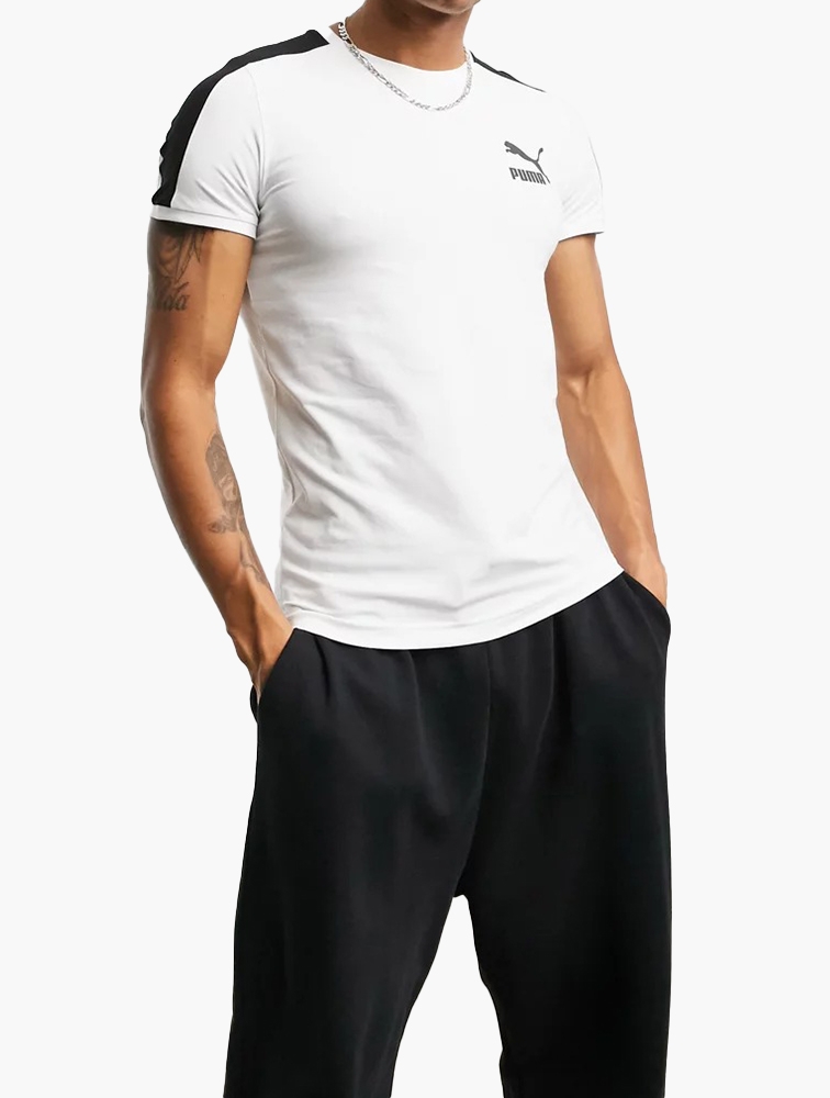 MyRunway | Shop PUMA White Iconic T7 Ringer Tee for Men from MyRunway.co.za