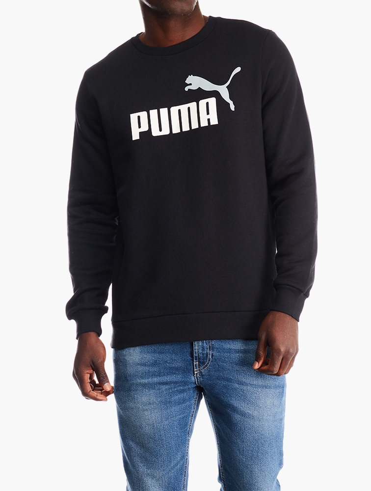 MyRunway | Shop PUMA Black Big Logo Crew Sweatshirt for Men from ...