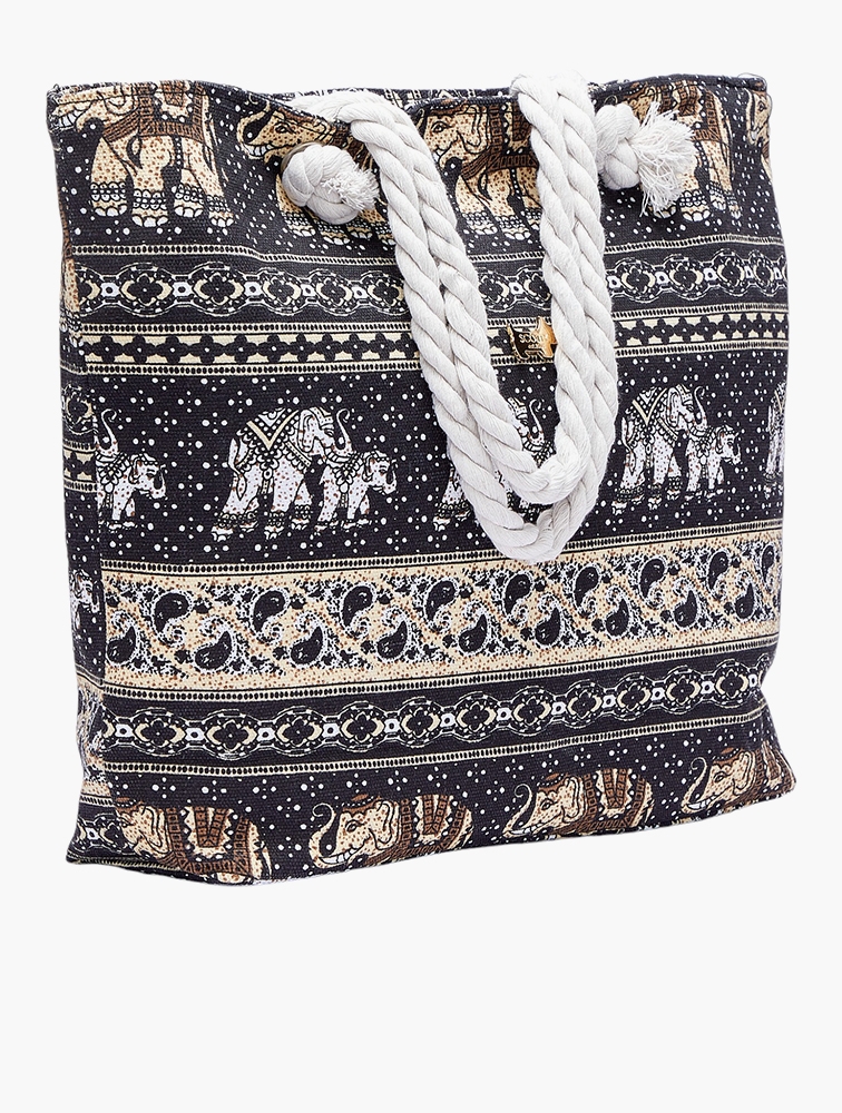 MyRunway | Shop Scotty Bags & Co. Black Elephant Print The Maldives ...