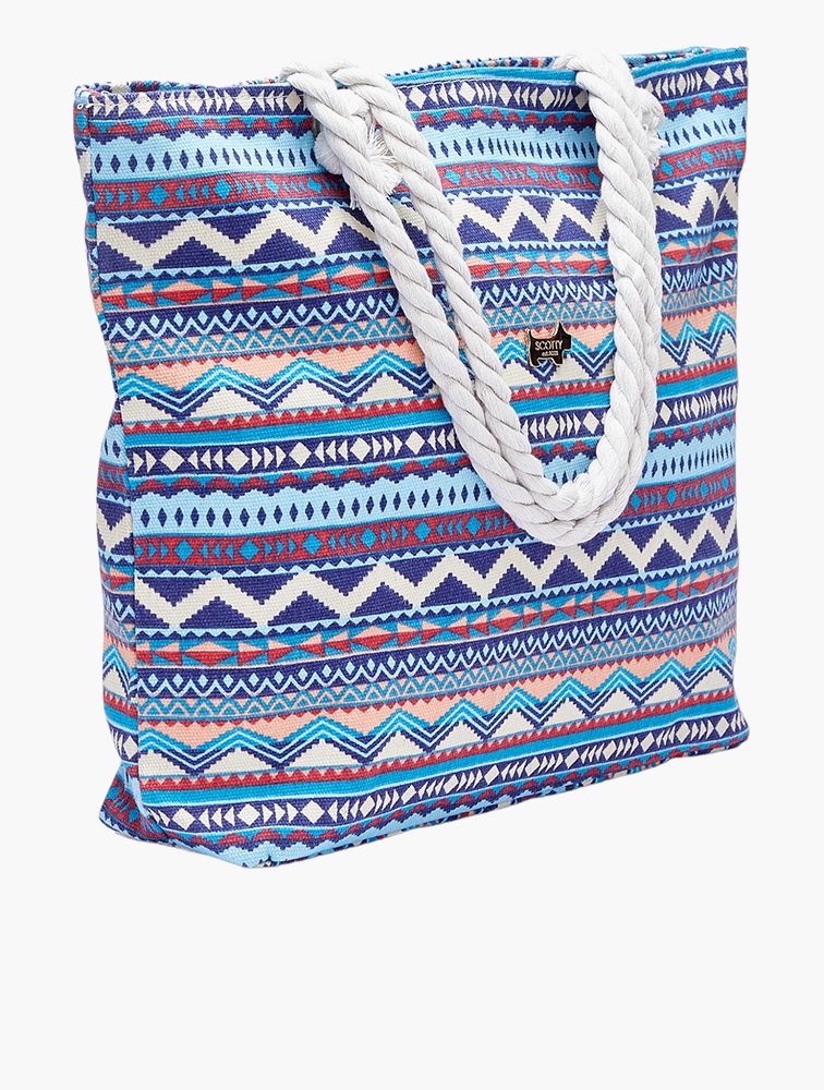MyRunway | Shop Scotty Bags & Co. Blue & White Aztek Print The Maldives ...