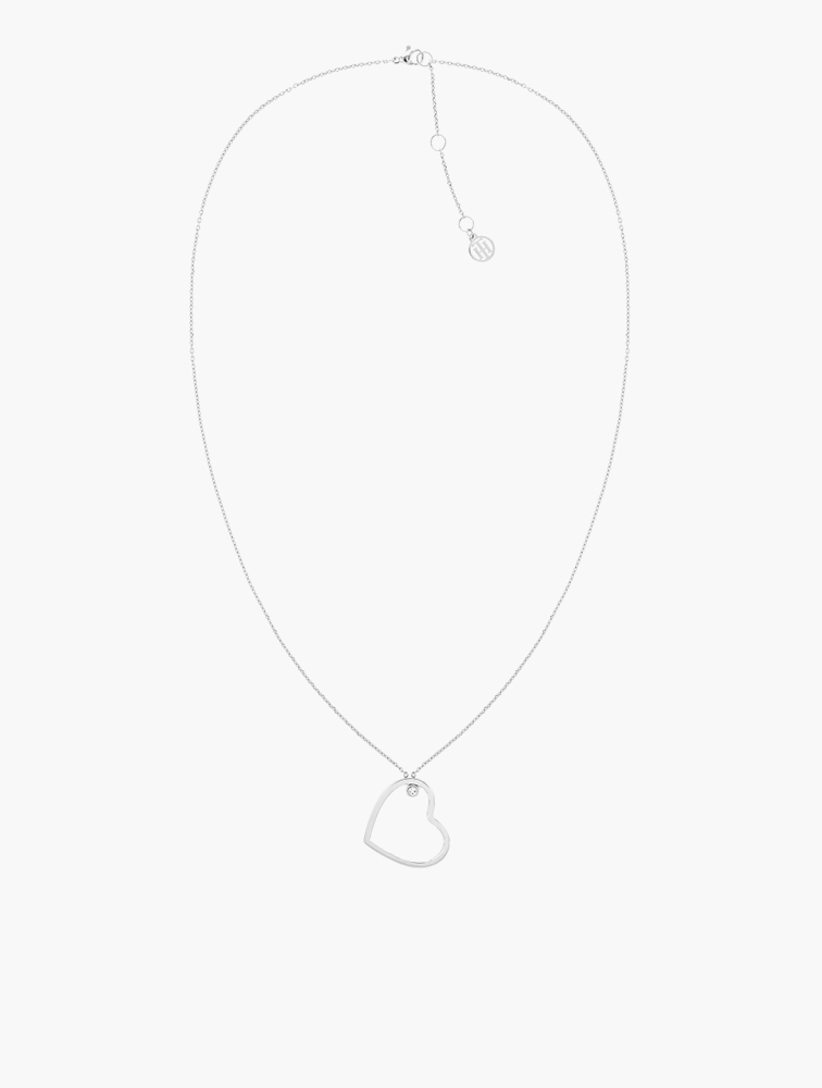 MyRunway Shop Tommy Hilfiger Silver Minimal Heart Necklace For Women MyRunway Shop Tommy Hilfiger Silver Minimal Heart Necklace For Women