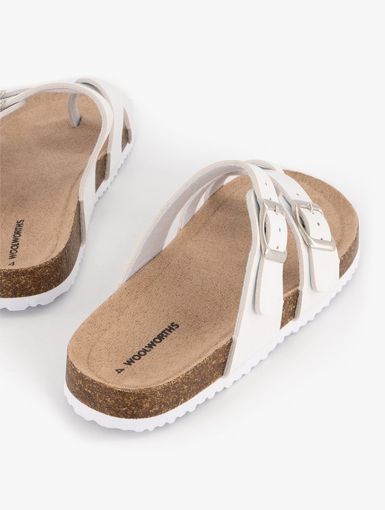 MyRunway Shop Woolworths White Buckle Toe Band Slides For Women From myrunway-shop-woolworths-white-buckle-toe-band-slides-for-women-from