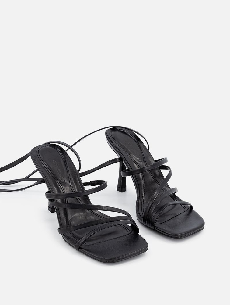 MyRunway | Shop Woolworths Black Strappy Ankle Tie Sandals for Women ...