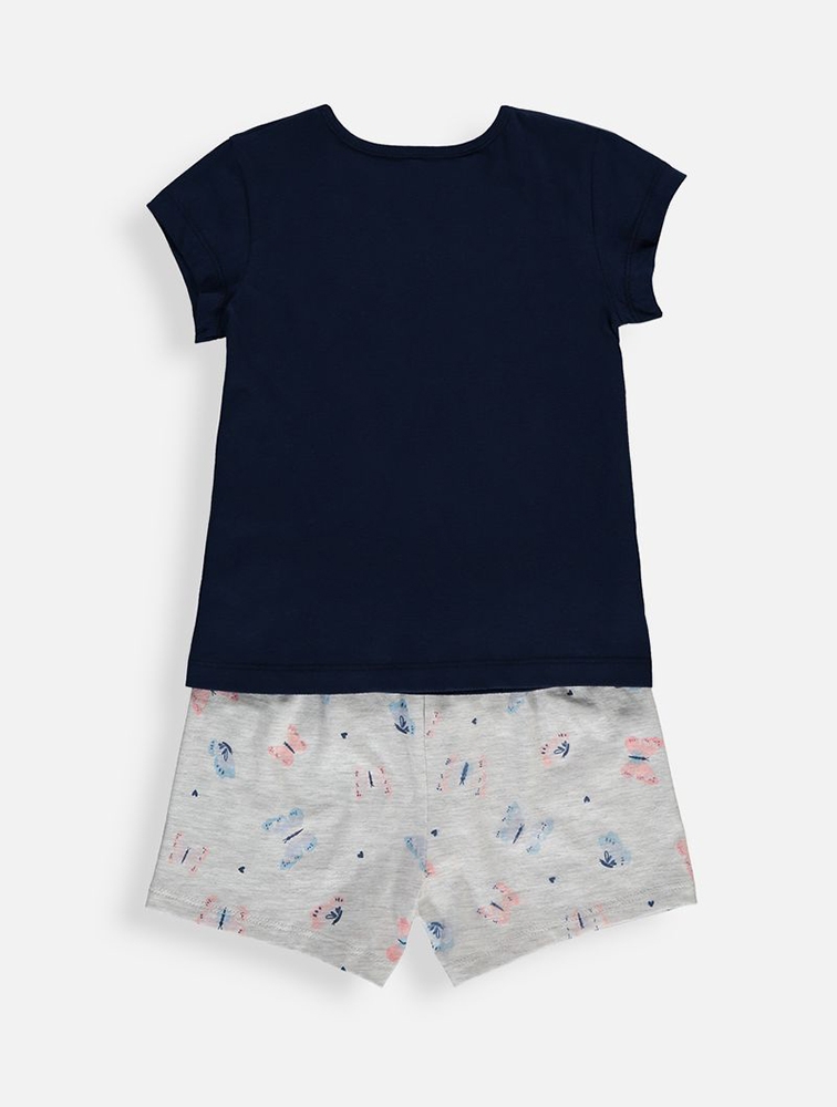 Shop Woolworths Girls Navy Frenchie Butterfly Cotton Pyjamas 2 Pack for ...