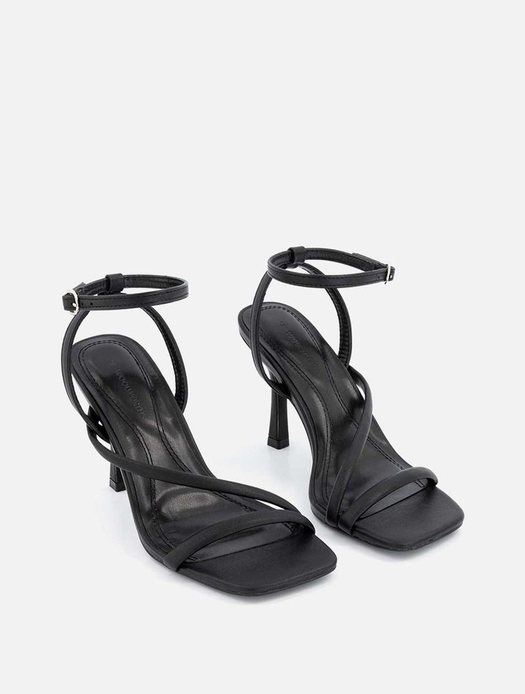 MyRunway | Shop Woolworths Black Ankle Strap Asymmetric Stilettos for ...