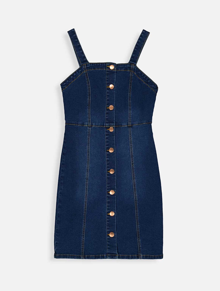 Shop Woolworths Blue Denim Pinafore Dress for Kids from MyRunway.co.za
