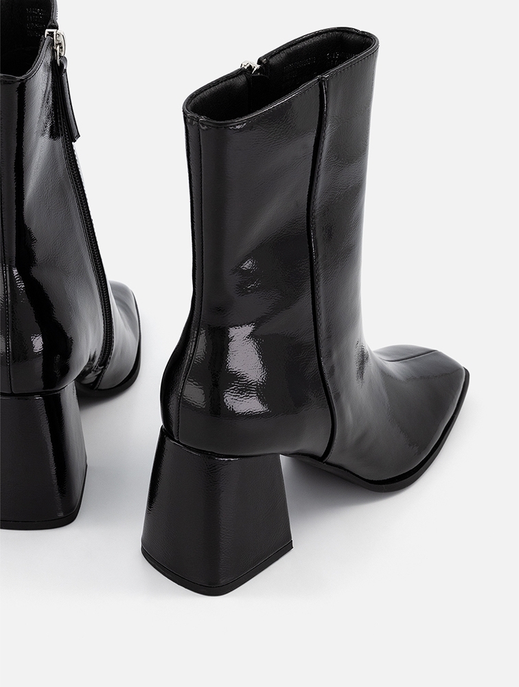 MyRunway | Shop Woolworths Black Patent Block Heel Boots for Women from MyRunway.co.za